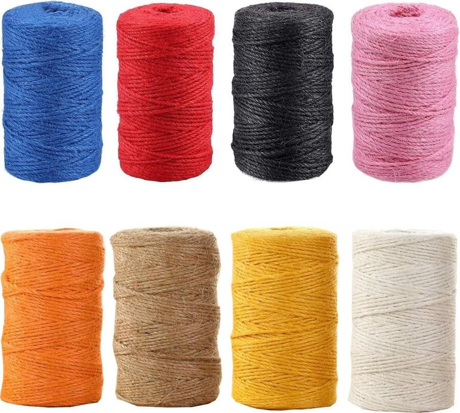 Jute touw gekleurd bloemisterij geschenken doe-het-zelf kunst en ambachten decoratie bundelen tuin toepassingen geschenkverpakking touw (50 m-rol)