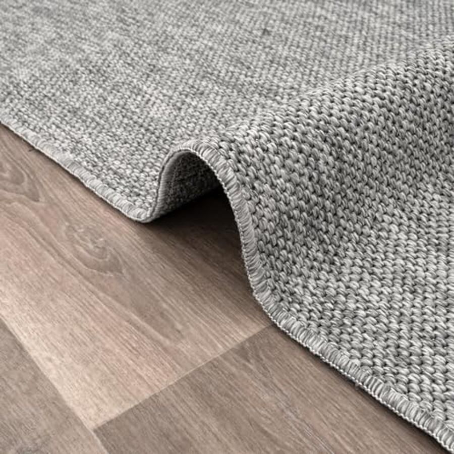 Jute Vloerkleed 80 x 150 cm Machinewasbaar Tapijt voor Keuken Slaapkamer Eetkamer en Woonkamer