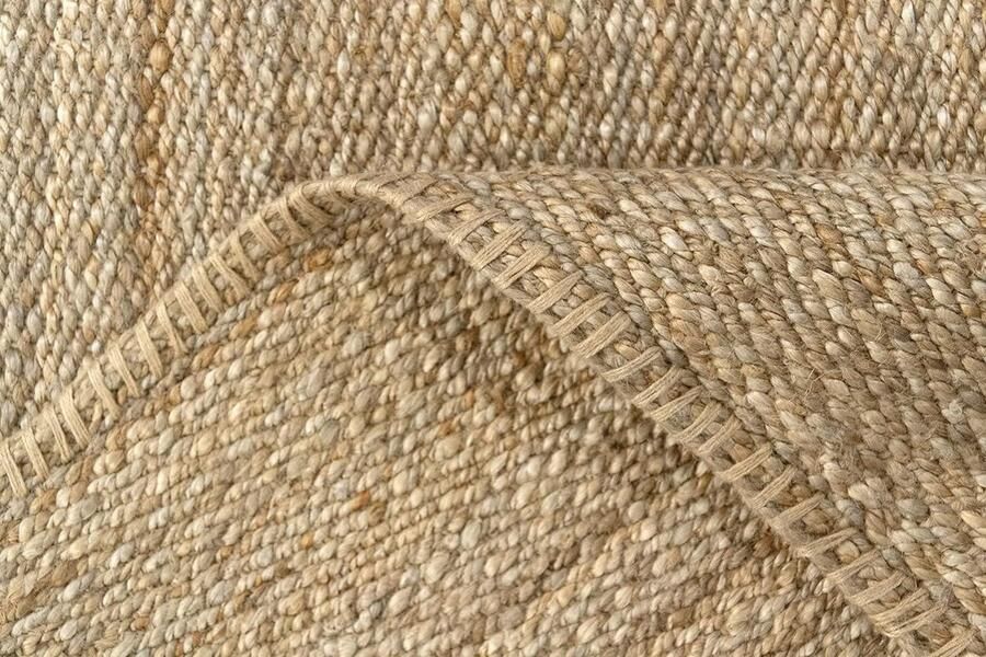 Jute Vloerkleed Granada Tapijt van Natuurlijke Jute Vezels Zacht en Sterk Handgeweven voor Woonkamer Eetkamer Slaapkamer en Hal 110x60 cm vloerkleed