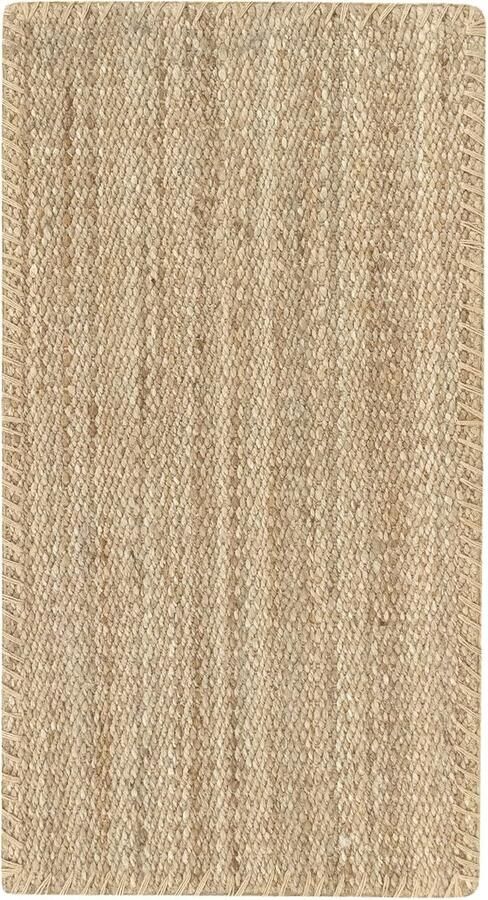 Jute Vloerkleed – Handgeweven Granada Tapijt van 100% Natuurlijke Jute Vezels (110x60 cm) voor Woonkamer Eetkamer Slaapkamer Hal