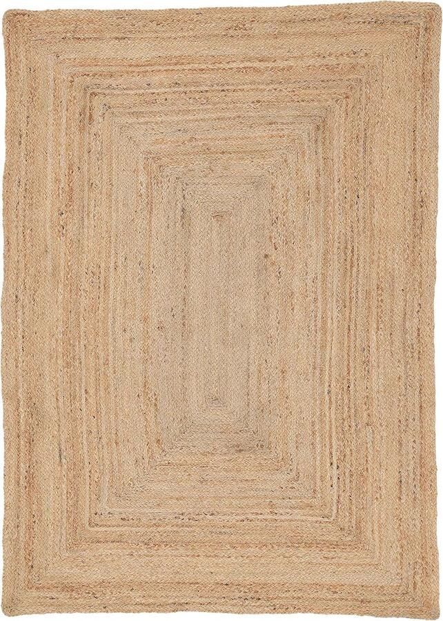 Jute Vloerkleed Nele Beige 200x290 cm Modern Tapijt voor Woonkamer en Slaapkamer