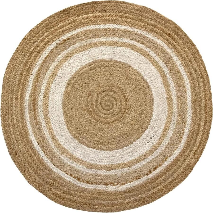 Jute Vloerkleed Rond Jute Tapijt Handgemaakt 1 stuk Natuurlijke kleur 100% Jute 100x100cm