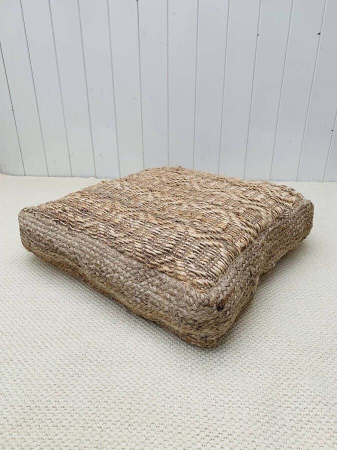 Jute vloerkussen poef MANJU 60x60cm