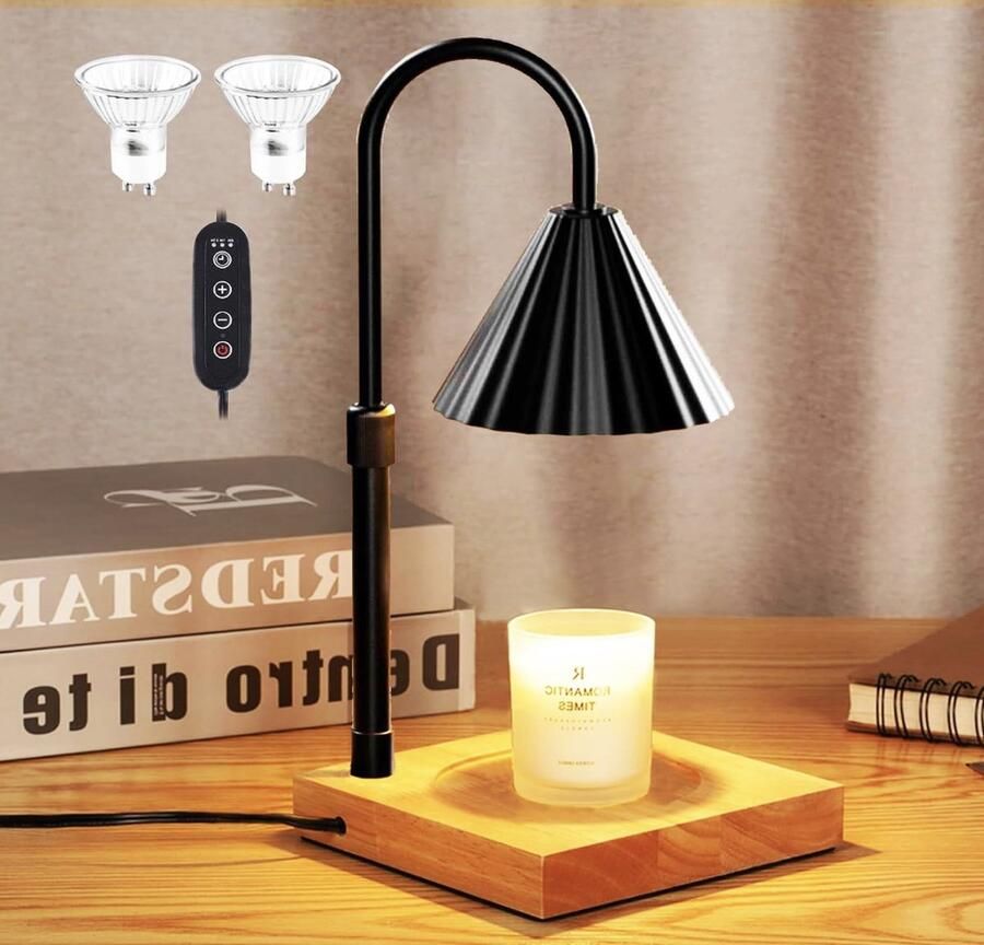 Kaars Warmer Lamp Wax Warmer Lamp met Timer Kaars Brander Verstelbare Hoogte Elektrische Kaars Lamp Warmer Dimbare Kaars Smelter Lamp voor Jar Kaarsen Geurkaarsen Cadeau voor Vrouwen