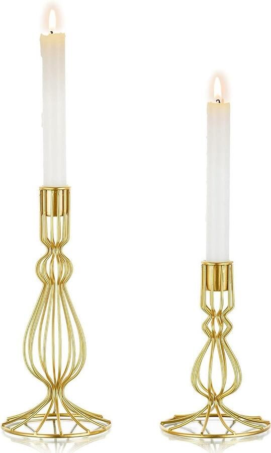 Kaarsenhouder Geometrische Draad Gouden Metalen Kandelaar Moderne Decoratieve Diner Tafel Centerpiece Bruiloft Event Party Mantel Open haard