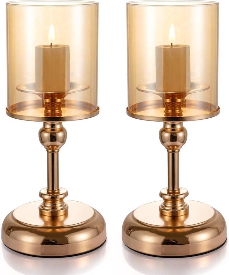 Kaarsenhouder goud set van 2 decoratieve woonkamer voor kaarsen wanddecoratie voor slaapkamer bruiloft eettafel keuken romantisch cadeau voor vriendin vrouw Creëer een sfeer