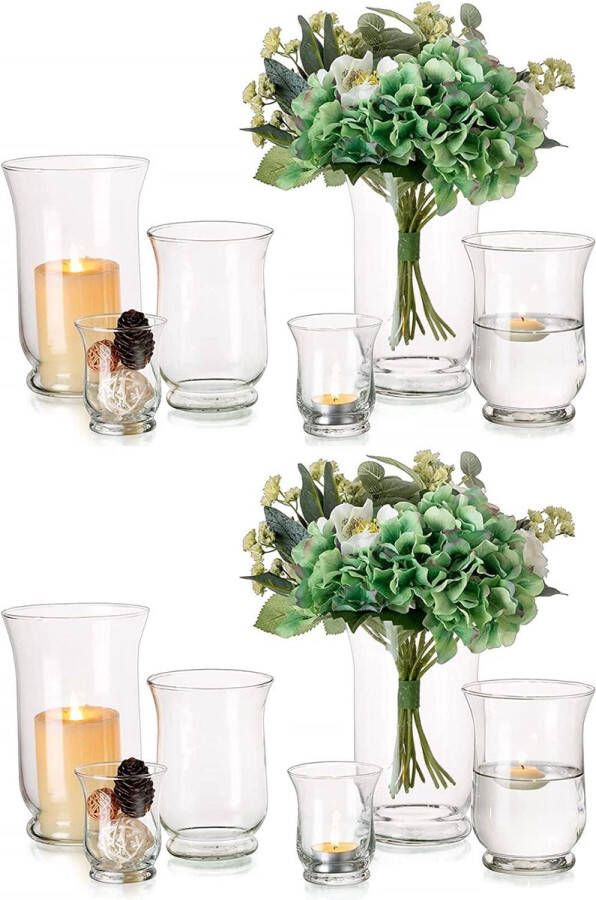 Kaarsenhouder lantaarn glas set van 12 bloemenvaas glazen kaarsenhouder voor stompkaarsen theelicht drijvende kaarsen glazen vaas glazen cilinder vazen ​​voor bruiloft tafeldecoratie eettafel woonkamer decoratie
