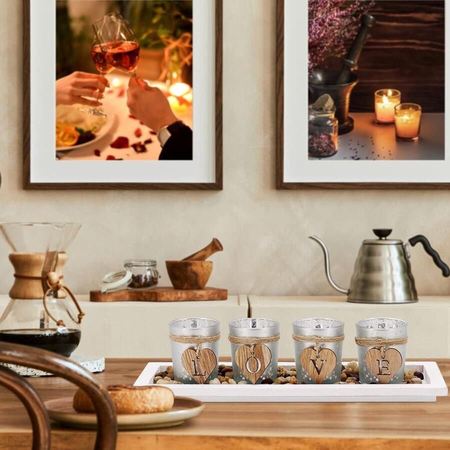 Kaarsenhouder set Glazen Kandelaars Theelicht Kaarshouder voor Tafel Woonkamer Woondecoratie