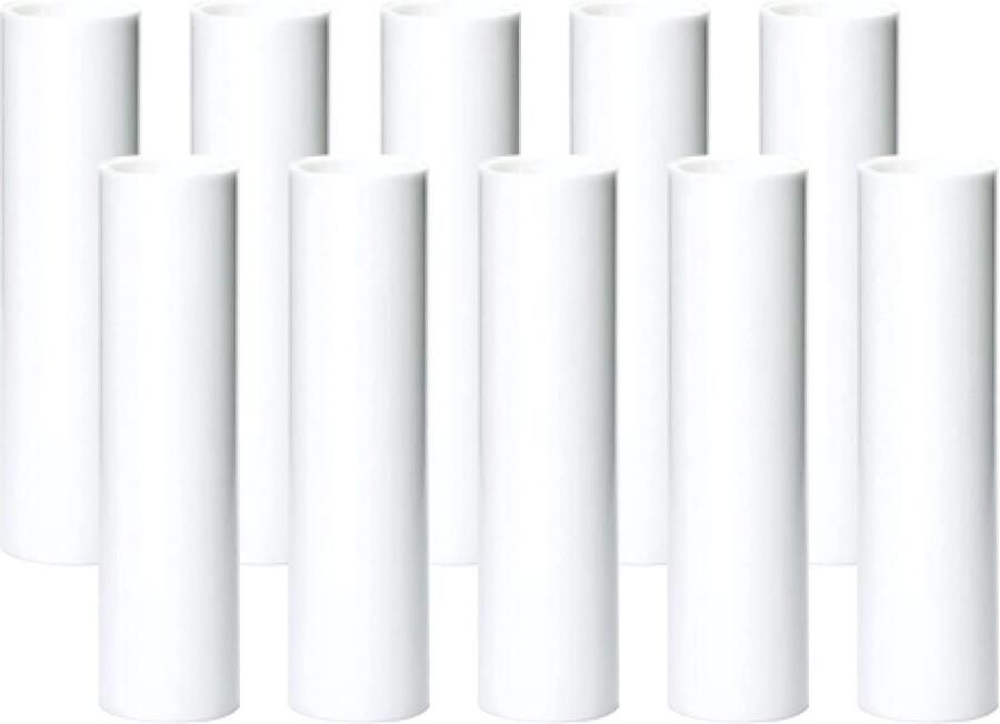 Kaarshouders Set van 10 100 mm Lengte Geschikt voor Kroonluchters Wit Glad