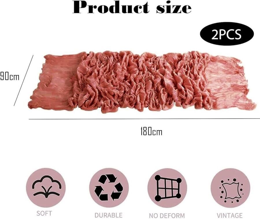 Kaasdoek tafelloper geborduurd rood