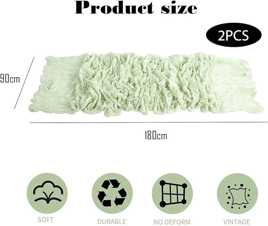 Kaasdoek tafelloper groen stijlvol en praktisch