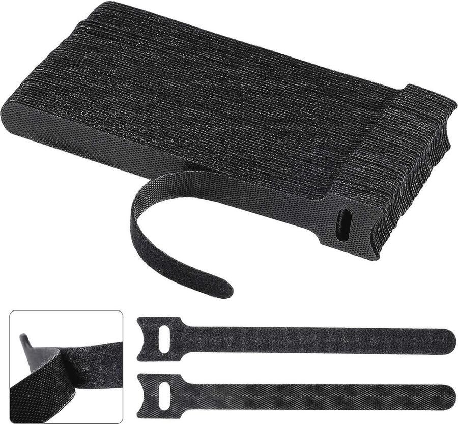 Kabelbinders 60 stuks Herbruikbare Klittenband Kabelbinders 150 x 12 mm Verstelbare Kabelorganizer voor Thuis en Kantoor