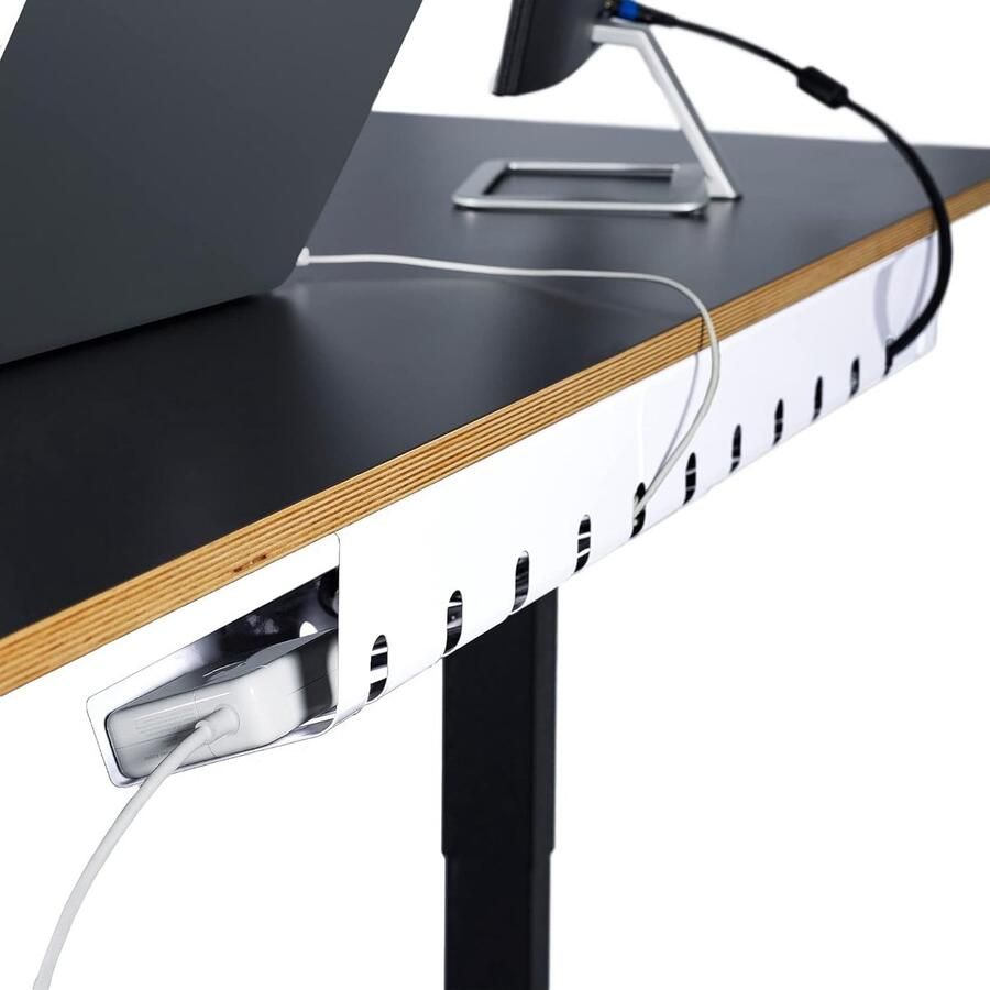 Kabelroutebureau voor eenvoudige installatie onder het bureau bureauorganizer 3 sets wit