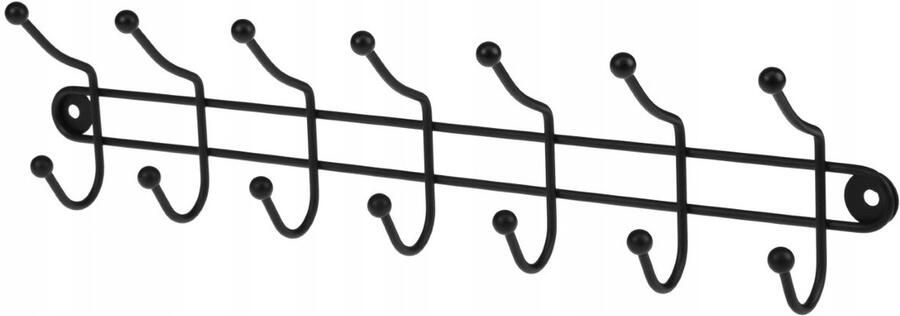 KADAX Wandhaak – Serie 23103 – Wandkapstok – 7 haken – Metaal – Zwart mat