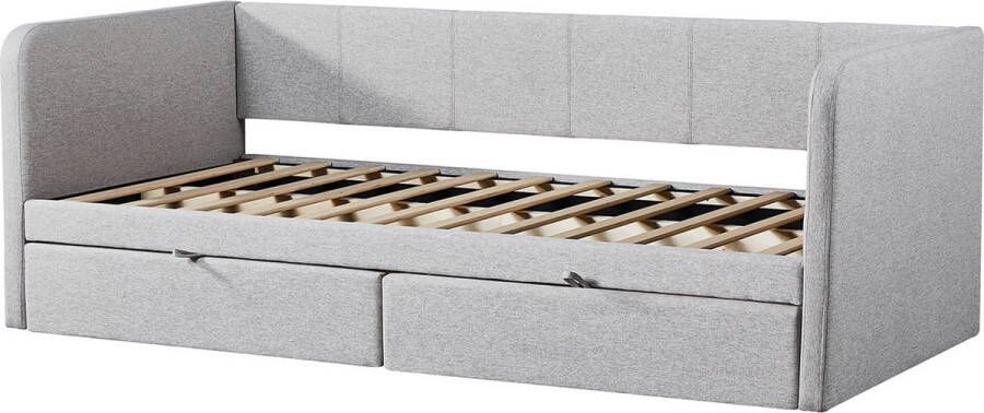 Kajuitbed Quinten Beige 90x200 cm Quinten Beige Stof 90x200cm Hoogte 92 cm