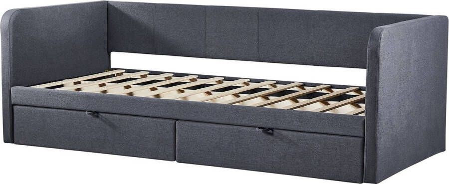 Kajuitbed Quinten Grijs 90x200 cm Quinten Grijs Stof 90x200cm Hoogte 92 cm