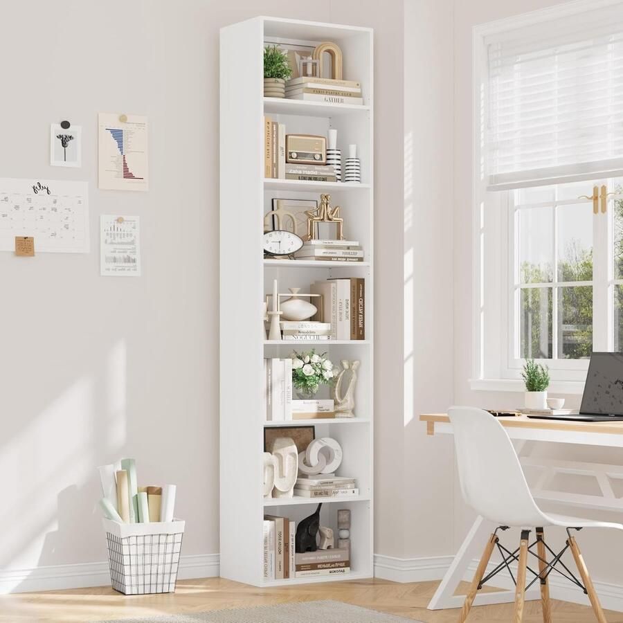 Kallax Boekenkast 220 cm Kubusrek Staand Opbergrek voor Woonkamer Kantoor Slaapkamer 48 x 30 x 220 cm Wit