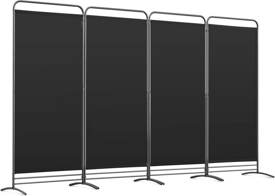 Kamerscherm 4 panelen Ruimteverdeler Privacy creëren Opvouwbaar ontwerp 324 x 180 cm Zwart - Foto 2