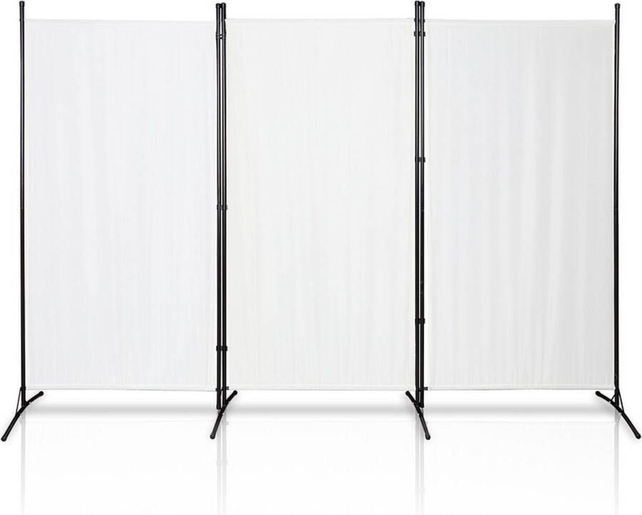 Kamerscherm met 3 panelen Kamerverdeler Tuin Spaanse Muurscheiding Beige 260 x 180 cm