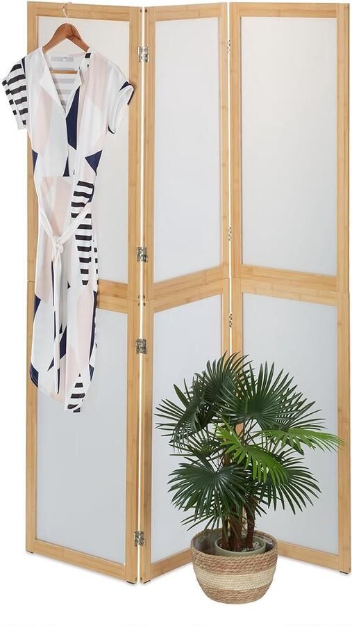 Kamerscherm Ruimteverdeler 1 stuk Bamboe en kunststof 180x136 5x1 5 cm