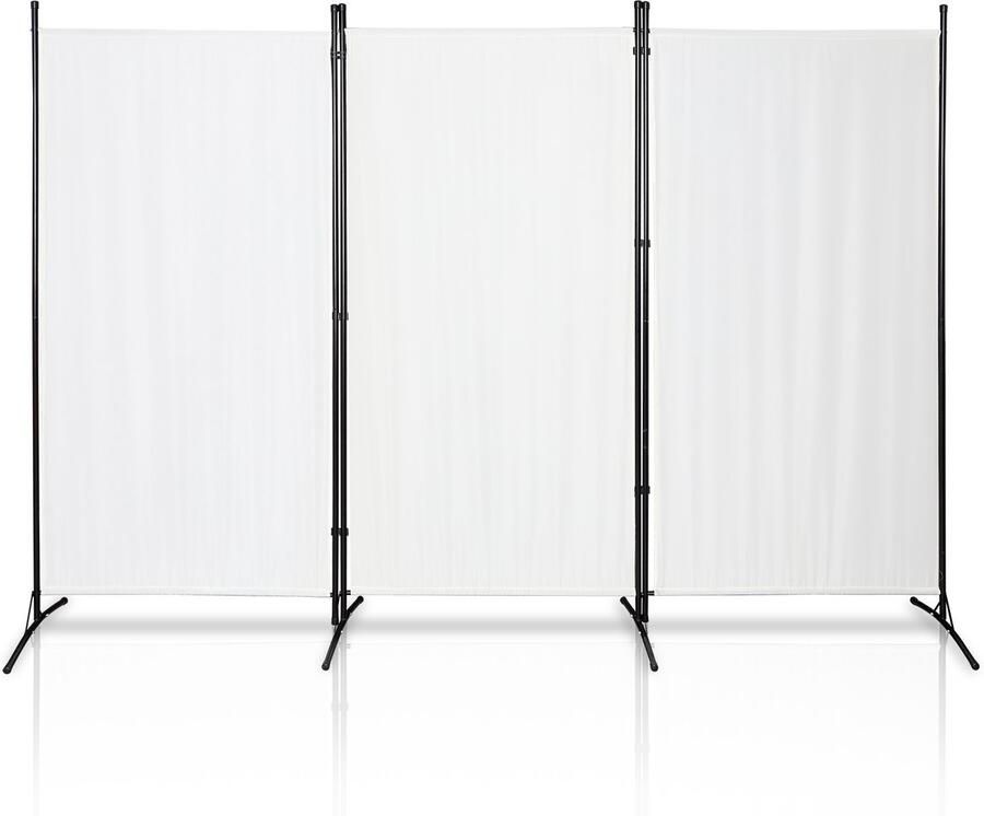 Kamerscherm Ruimteverdeler met 3 panelen Kamerverdeler Tuin Spaanse Muurscheiding opvouwbaar Beige 260 x 180 cm