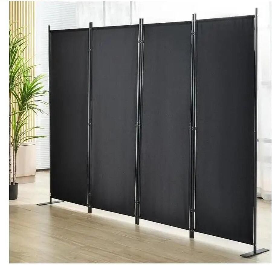 Kamerscherm Scheidingswand Scherm Partitie Scheidingswand Kamerscherm 4 Paneel In Maat & Hoogte Verstelbaar Vrijstaand Opvouwbaar voor Kantoor Thuis Gray
