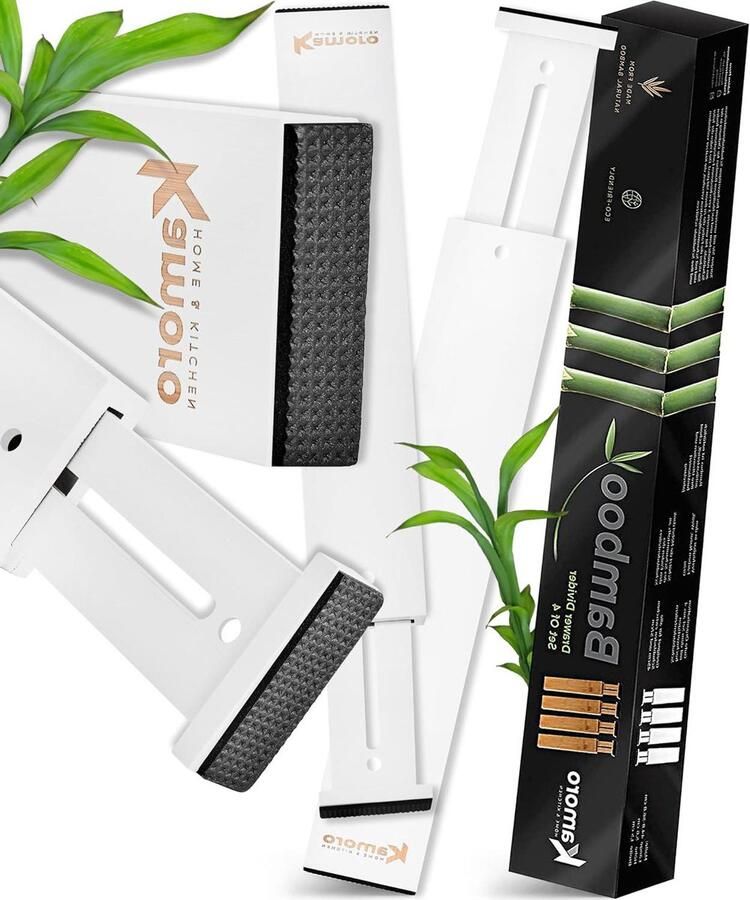 Kamoro Ladeverdeler Bamboe Set van 4 Wit Verstelbaar tussen 30 5 en 43 5 cm