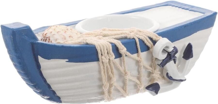 Kandelaar Boot Standbeelden nautische Houder Mini Plastic Boot Schip Theelicht-Sculptuur Mediterrane Stijl Tafel Zeilboot Modellen Voor Huisdecoraties