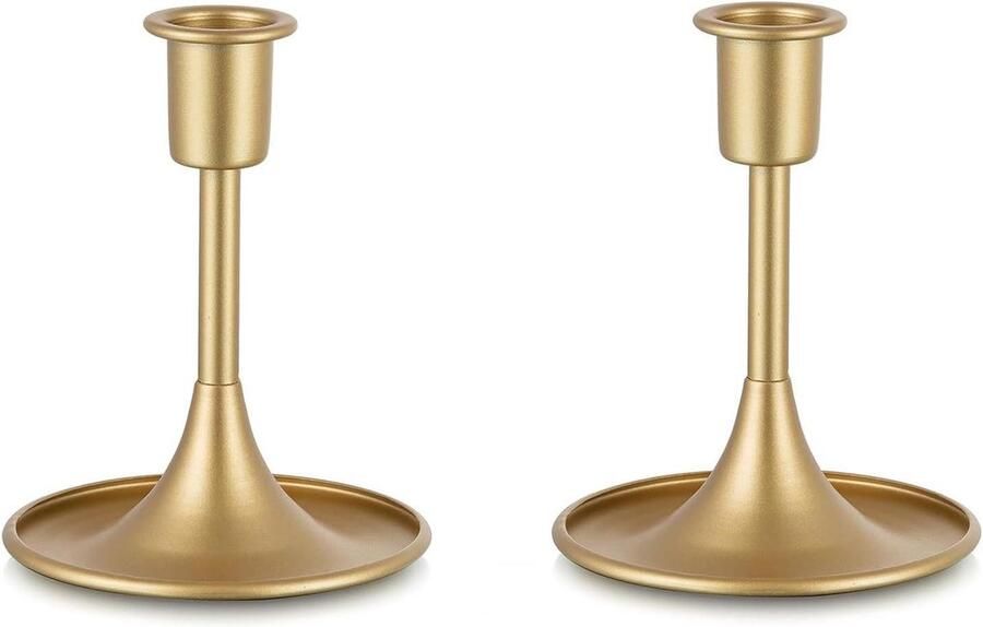 Kandelaar Gouden Set Van 2 Decoratieve Kandelaars Voor Kaarsen Eetkamer Salontafel Haard Mantel Home Decorations Medium