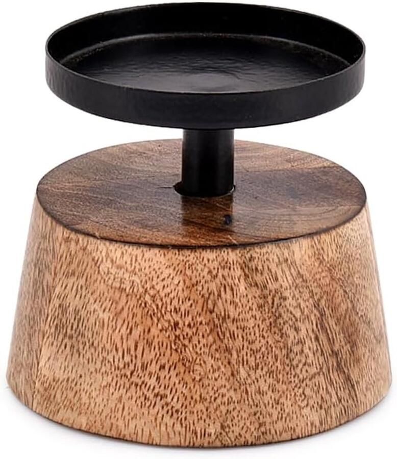 Kandelaar Houder Boerderij Stijl Ideaal voor Iedere Tafel 1 stuk Zwart Ijzer 10 16 cm x 10 16 cm x 12 7 cm