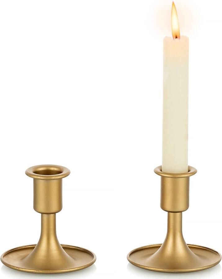 Kandelaar Houders Set van 2 Gouden Kaarsenstok voor Tafel Middenstuk Bruiloftsreceptie & Kerst Decoratie