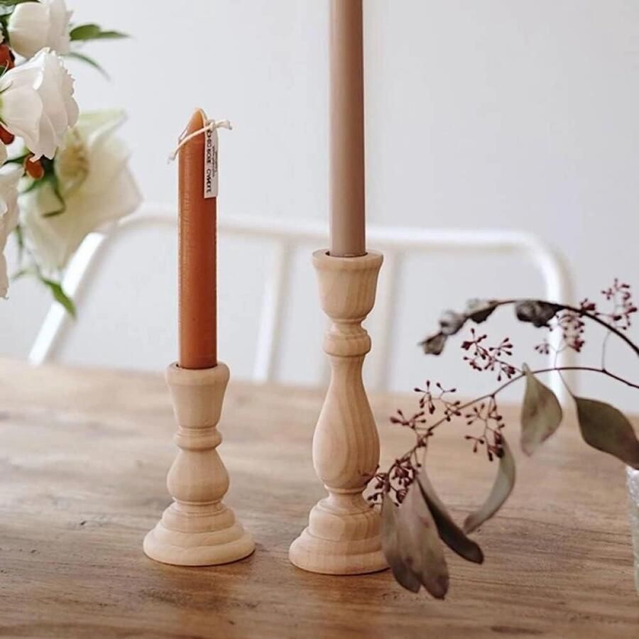 Kandelaar Houten Kaarsenhouder Set van 2 Rustieke Boerderij Kandelaar Handgemaakte Kaarsenhouder Accordeon Kaarsenhouders Console Tafel Decoratie Stukken Luxe Open Haard Kaars Houder