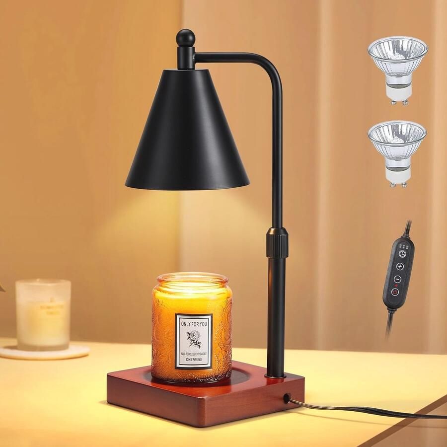 Kandelaar lamp met timer en dimmer elektrische kaarsenwarmer met verstelbare hoogte geschikt voor kaarsen sfeervolle woondecoratie