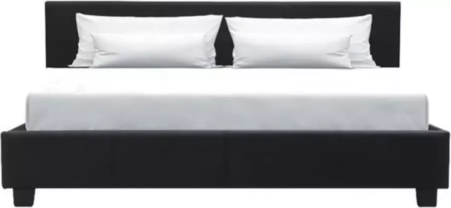 Kansas volwassen bed 160x200cm Zwarte imitatie met LED Box Spring inbegrepen