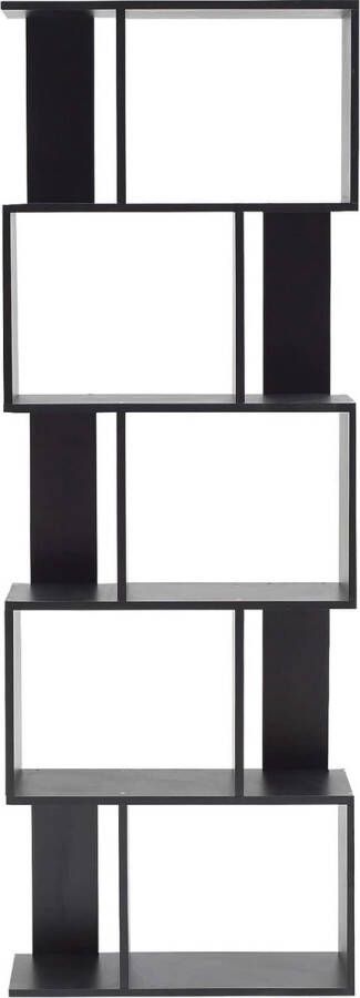 Kantoorplank zwarte boekenkast met 5 planken eigentijds ontwerp huiskamermeubilair Afmetingen: 172 5 x 60 x 24 cm (HxBxD)