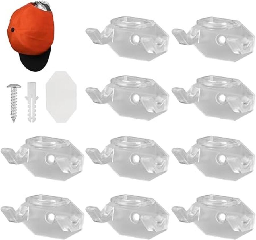 Kaphouders voor Wandmontage 10 Stuks Ruimtebesparende Oplossing voor Hoeden Sjaals en Accessoires