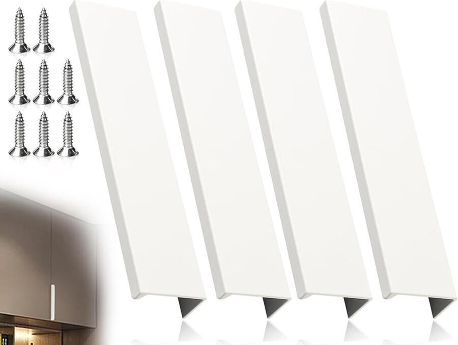 KAPSING 4 stuks verborgen kastgrepen verborgen deurgreep kastgrepen onzichtbare meubelgrepen witte keukengrepen ladegrepen (120 mm)