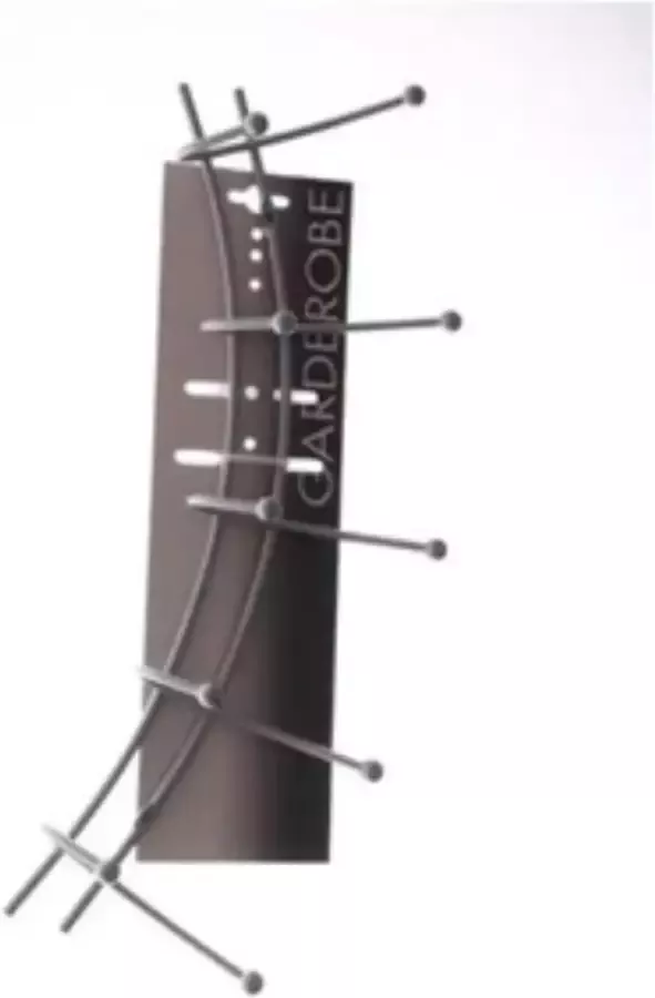 Kapstok 5 haaks gebogen metaal ALU kleur