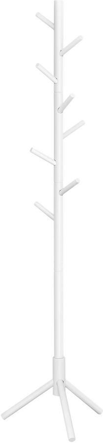 Kapstok Boomvormige staande kapstok met 8 haken 3 verschillende hoogtes geschikt voor het ophangen van kleding hoeden en tassen geschikt voor woonkamer slaapkamer en kantoor 47 x 47 x 175 cm Wit