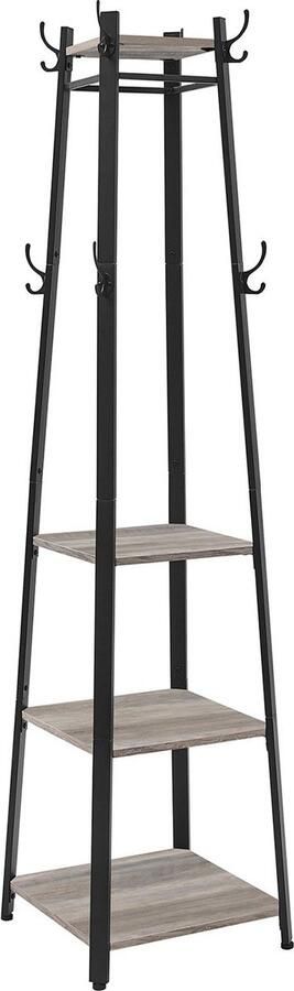 Coat Stand Brown Black Hat Rack Entryway Organizer Space Saving 43cm x 43cm x 180cm