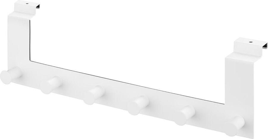 Deurhanger kapstok 6 haken voor kleding of handdoeken Deurhaak voor deur tot 4 cm Wit