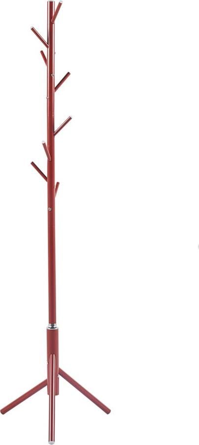 Kapstok Edith Rood Metaal 8 haken Breedte 48 cm Diepte 48 cm Hoogte 174 cm