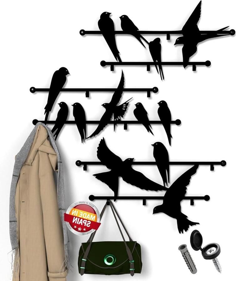 Kapstok Garderobe wandpaneel in metaal 2mm gang meubels zwart wandgarderobe kleurrijk 58x100cm jassen haken muur modern design hal garderobe kapstok