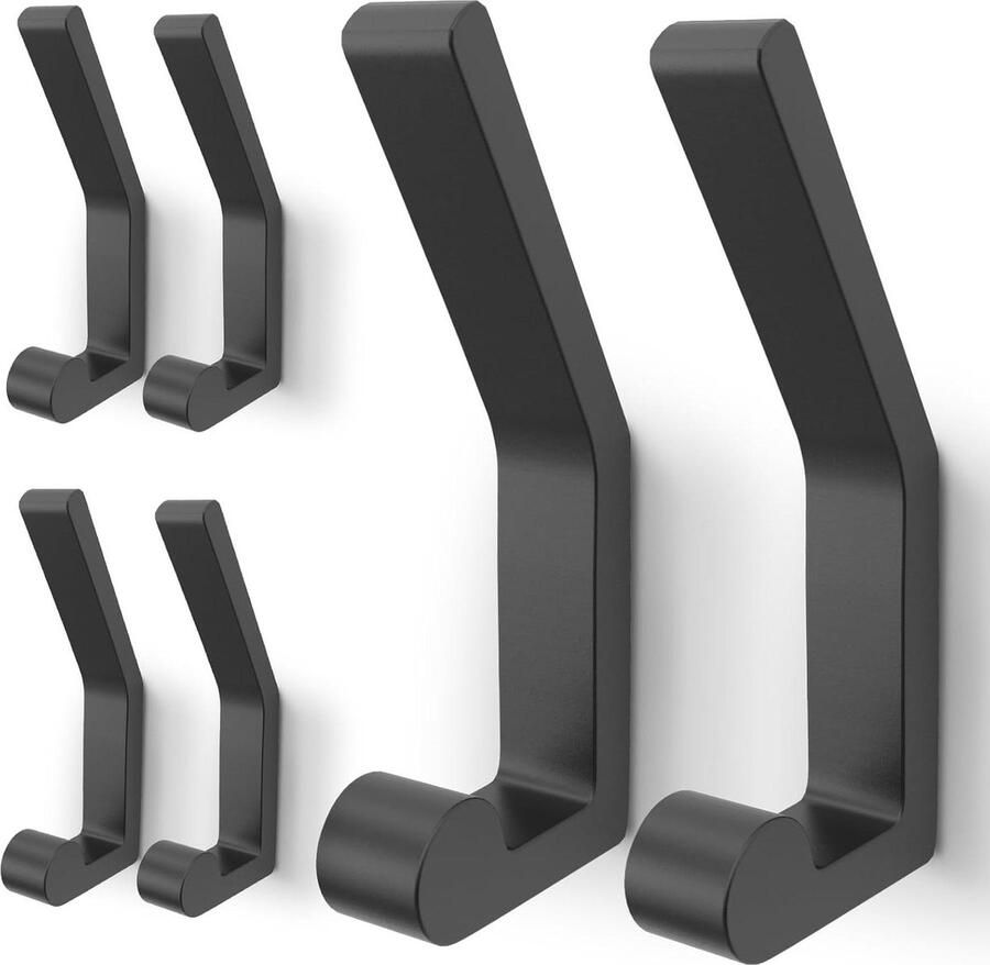 Kapstok Garderobehaken 6 stuks kledinghaken aluminiumlegering om te boren ruimtebesparend