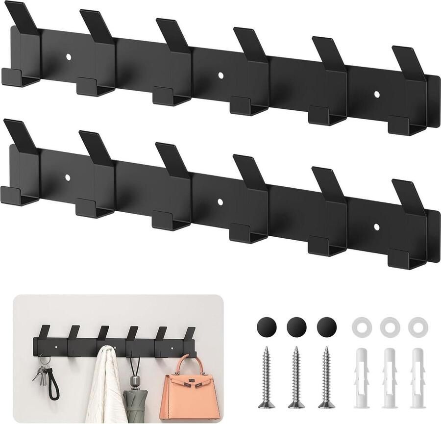 Kapstok Garderobehaken set van 2 kledinghaken roestvrij staal badkamer keuken