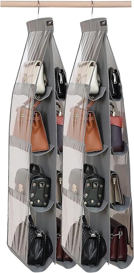 Kapstok Hangend Handtas Organiser Garderobe Handtas Opbergtas 8 Vakken Transparant Venster 2022 Handtas Portemonnee Organizer