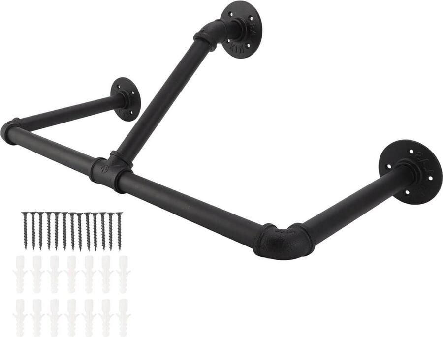 Kapstok Hangend Industriële Pijp Kleding Display Rek Retro Smeedijzeren Creatieve Wandgemonteerde Kleding Kapstok Hanger Ijzeren Kleding Hangende Staaf Bar 56cm 22in Thuis Hotel