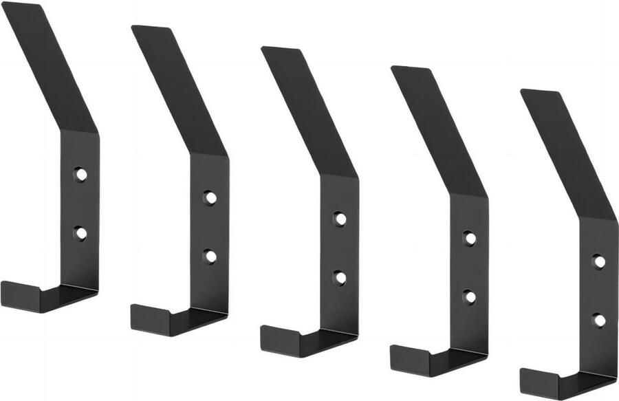 Kapstok Hangend L Type Kledinghaken Zwarte Metalen Haken Heavy Duty Deurhaken Onzichtbare Keuken Badkamer 6 Stks 12 Stuks Schroeven