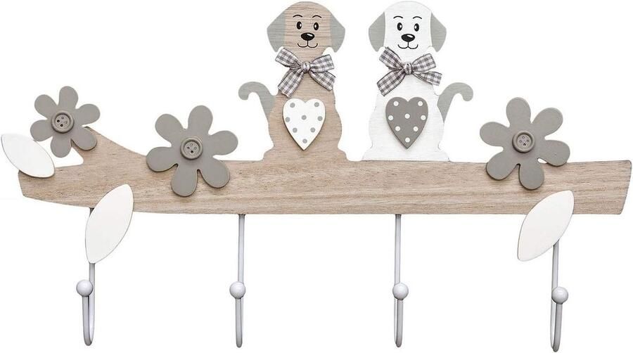 Kapstok Hangend Wandgemonteerde Kledinghaken Met Hond Ontwerp Voor Jassen Hondenriem Sleutels Cadeaus voor Hondenliefhebbers 21cm x 40cm