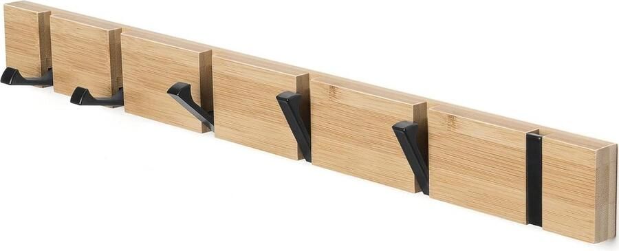 Kapstok Hangend Wandmontage Kledinghaken Garderobelijst 6 Opvouwbare Haken Jassen Mantels Hoeden Sjaals Handtassen